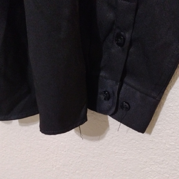 Black Button Down Shirt with Long Sleeves - Picture 6 of 11